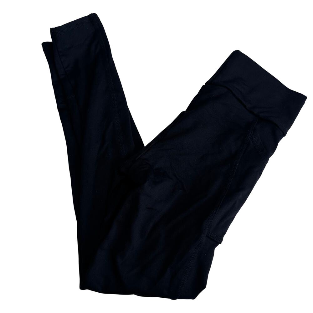 Girls Black Athletic Leggings Size Medium with Pockets